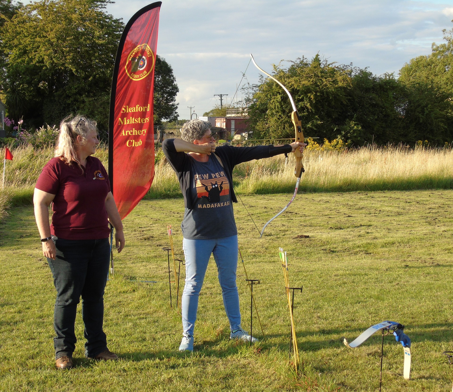 Archer and coach at a have a go